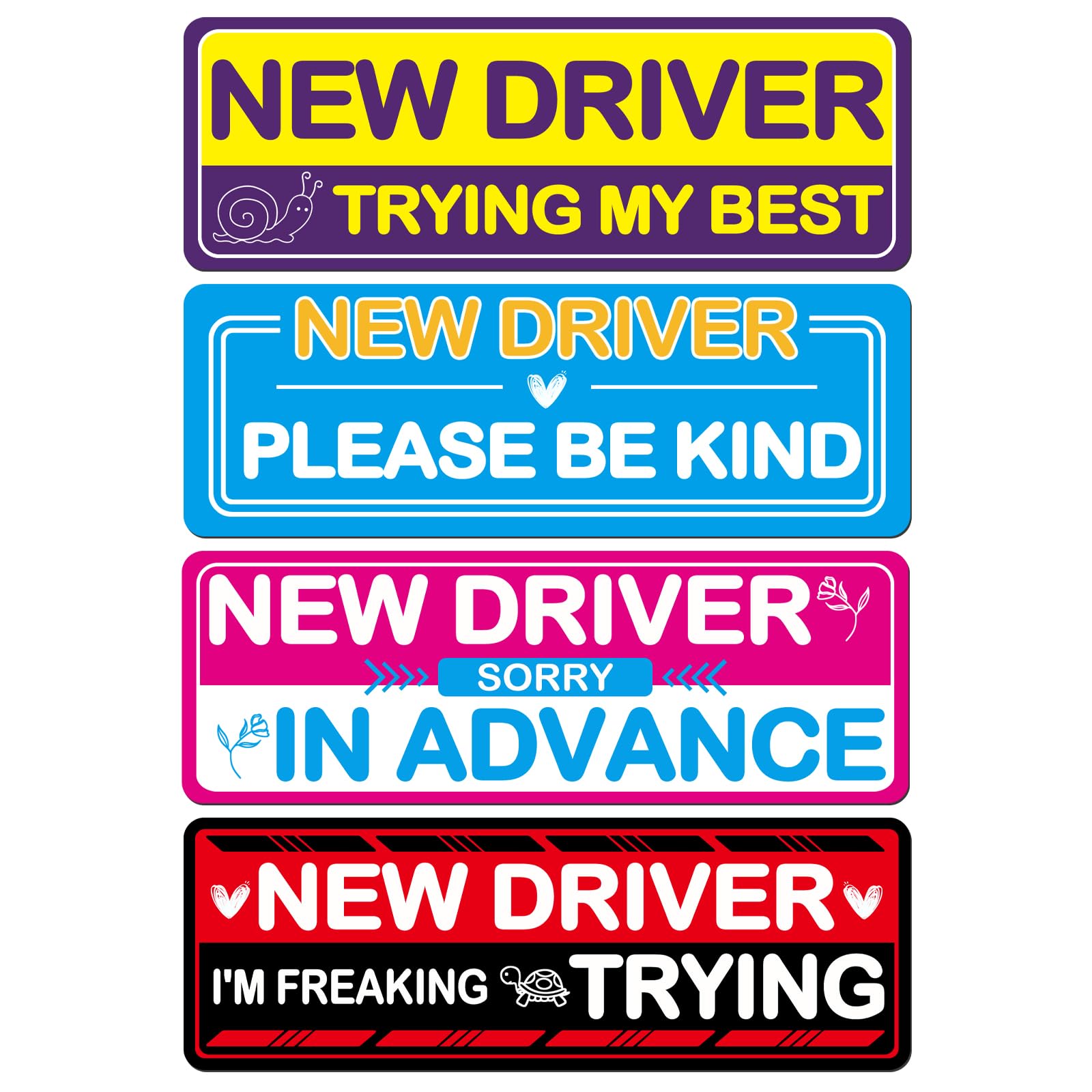 Photo 1 of 4Pcs Student Driver Magnetic Car Stickers for Beginners, New Magnetic Student Driver Stickers Signs for Car, Bumper Safety Decoration Supplies, Suitable for Students and Novices as Auxiliary Equipment