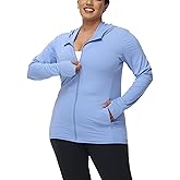 ArmoTex Women's Plus Size UPF 50+ Lightweight Athletic Hoodie Jacket Full Zip Long Sleeve Shirts Outdoor
