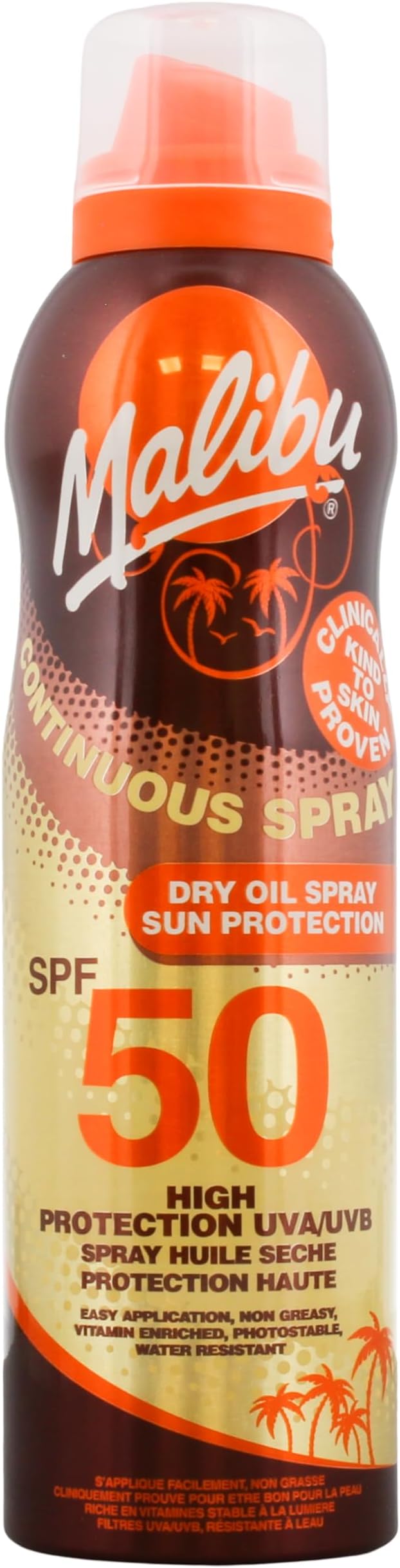 Malibu Sun SPF 50 Continuous Dry Oil Spray 175ml