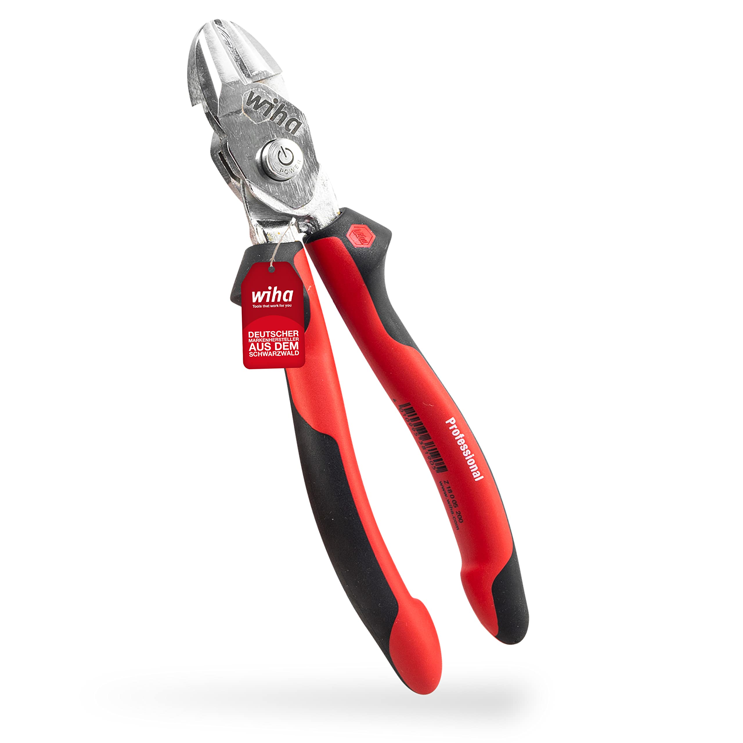Wiha BiCut Professional - Pliers (Diagonal-Cutting Pliers, Steel, Black/Red) 38190 Professional, Lose verpackt