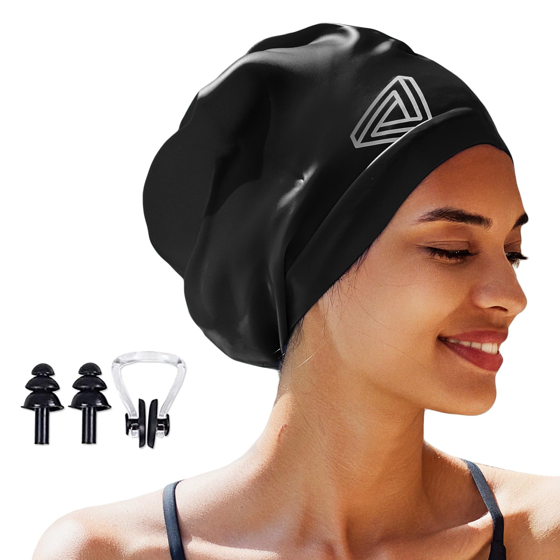 Photo 1 of Large Swimming Cap, Suitable for Men and Women, Specially Designed Swimming Cap, Suitable for Very Long and Thick Curly Hair and Braids, Keep Hair Dry