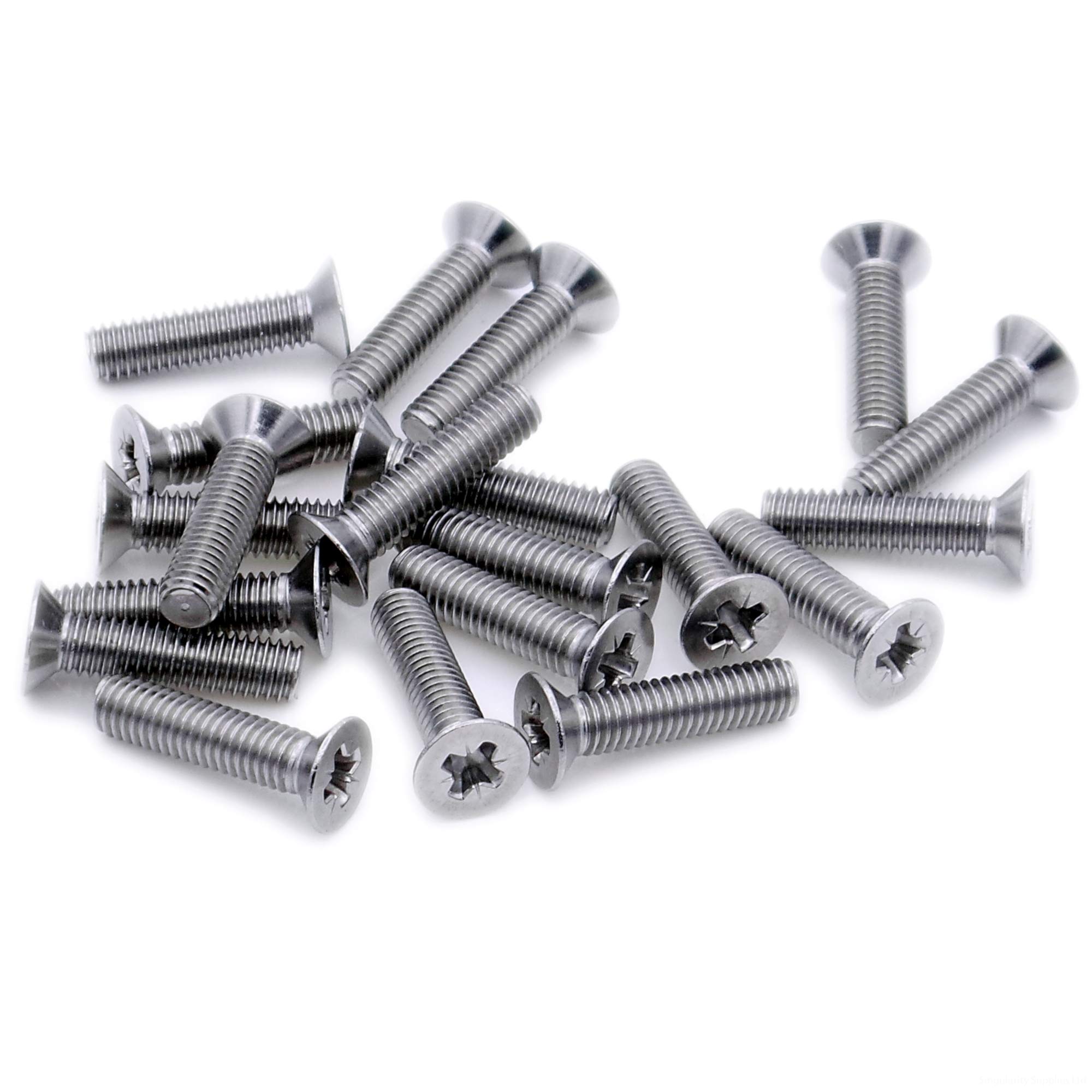 M6 (6mm x 18mm) Pozi Countersunk Machine Screw (Bolt) - Stainless Steel (A2) (Pack of 20)