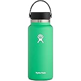 Hydro Flask Water Bottle - Stainless Steel & Vacuum Insulated - Wide Mouth 2.0 with Leak Proof Flex Cap - 32 oz, Spearmint