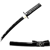 Yu Qin Sword, Pure Handmade Samurai Sword, 5160 Spring Steel, 41.31.21 inches, Full Tang Sword Set, Sharp, Black Katana