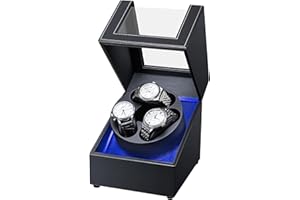 J&T Technology 3- Watch Winder for Automatic Watches,Automatic Watch Winder with LED Light,Rotating Watch Case with Japanese 