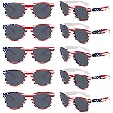 YQVIE Bulk American Flag Sunglasses for Adult Retro Independence Day Glasses UV400 Protection