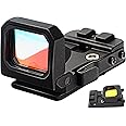 MOSANDON Flip Up Red Dot Reflex Sight Compact Red Dot Flip Gun Sight Scope with Universal Mount Heightened Base for 20mm Picatinny Rail RMR Mounts and Slides for Handgun Rifle Pistol for Hunting