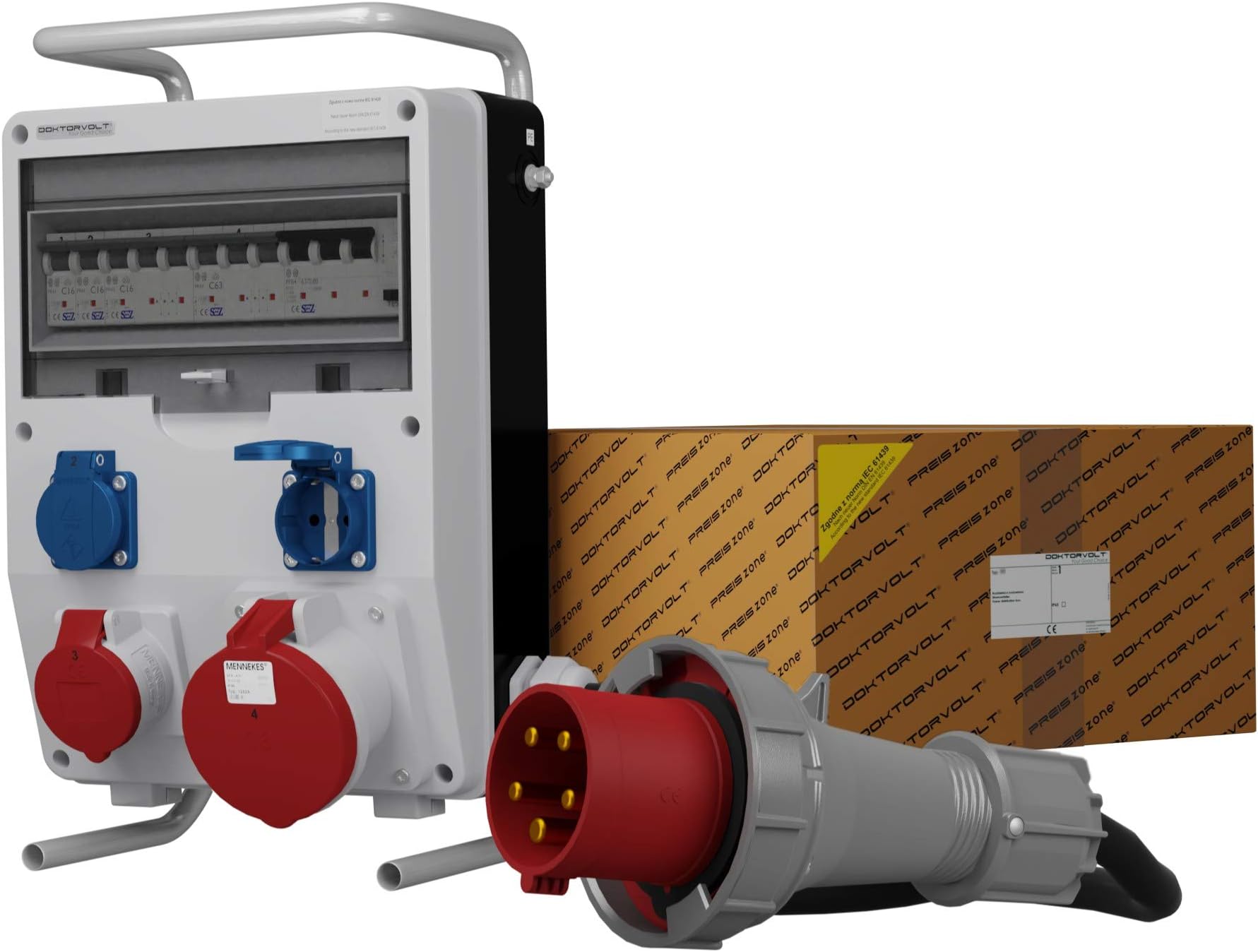 SKHU Power Distribution Unit TD-S/FI 1x63A 1x16A 2x230V with Cable Doktorvolt® 0304