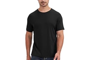 netdraw Men's Ultra-Soft Viscose Bamboo Cotton T-Shirt, Crew Neck Short Sleeve Casual Lounge Dressy Undershirt Tee