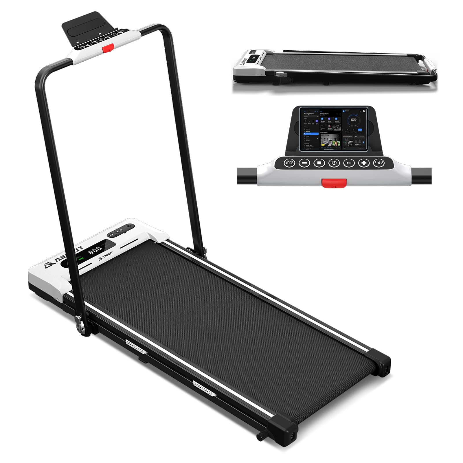 AIRHOT ウォーキングマシン ランニングマシン トレーニングマシン 静音 時速マックス10km/h フィットネス ダイエット 家庭用 健康器具 省スペース 収納便利 トレッドミル商品画像