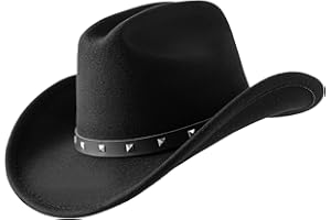 Jastore Kids Western Hats Boys Girls Cowboy Cowgirl Hat Felt Fedora Hat with Belt Buckle