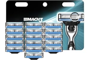 JJTKZYH 16 Count Razor Blade Refills, Mach 3 Razor Refills for Men
