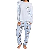 Disney Womens Mickey Mouse Pajamas | Women's Pajama Sets | Warm Cozy Pajamas | Sizes X-Small To X-Large