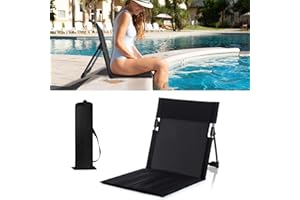 GFYYBKJ Foldable Seat for Poolside Chairs, Portable Outdoor Poolside Chairs for Edge of Pool, Beach Chair, SwimmingPool Accessories, Pool Seats for Edge,Beach Camping Picnic Lawn Accessories-Black