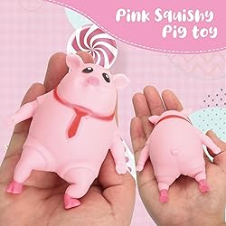 2 Pack Pink Pig Stress Balls Toy, Funny Novelty