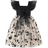 BGIRNUK Baby Girls Tutu Dress Flutter Sleeve Toddler Sleeveless Princess Tulle Sundress Toddler Girls Vintage Party Dress
