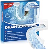 Drain Clog Remover 18 Packs Drain Cleaner Powders Fast Pipe Unclogger | for Kitchen Sink Bathroom Shower Bathtub and Floor Drains, Fast Acting Dissolves Hair Grease and Food Clogs Safe for Pipes