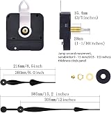 Hicarer High Torque Clock Movement Long Shaft with 12 Inch Spade Hands Black view 2