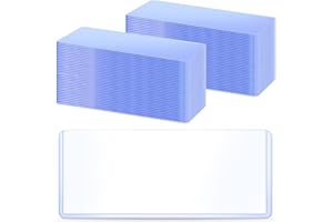 Sepamoon 200 Pieces Bill Currency PVC Holders Clear Transparent Bill Sleeves Currency Display Holder for Regular Protector Case Supplies, 6.9 x 2.95 Inch