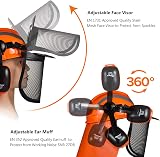 SAFEYEAR Pro Chainsaw Helmet Orange EN397 27SNR Ear Muffs Mesh Visor view 2
