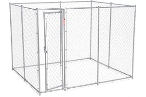 Lucky Dog 10' x 10' x 6' Heavy Duty Outdoor Welded Galvanized Steel Chain Link Dog Kennel Enclosure with 2 Configurations and