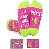 HAPPYPOP Funny Socks for Kids - Pickle Donut Popcorn Ice Cream Gifts for 7-9 Years Old Girl