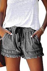 YOCUR Jean Shorts Mid Waisted Paperbag Drawstring