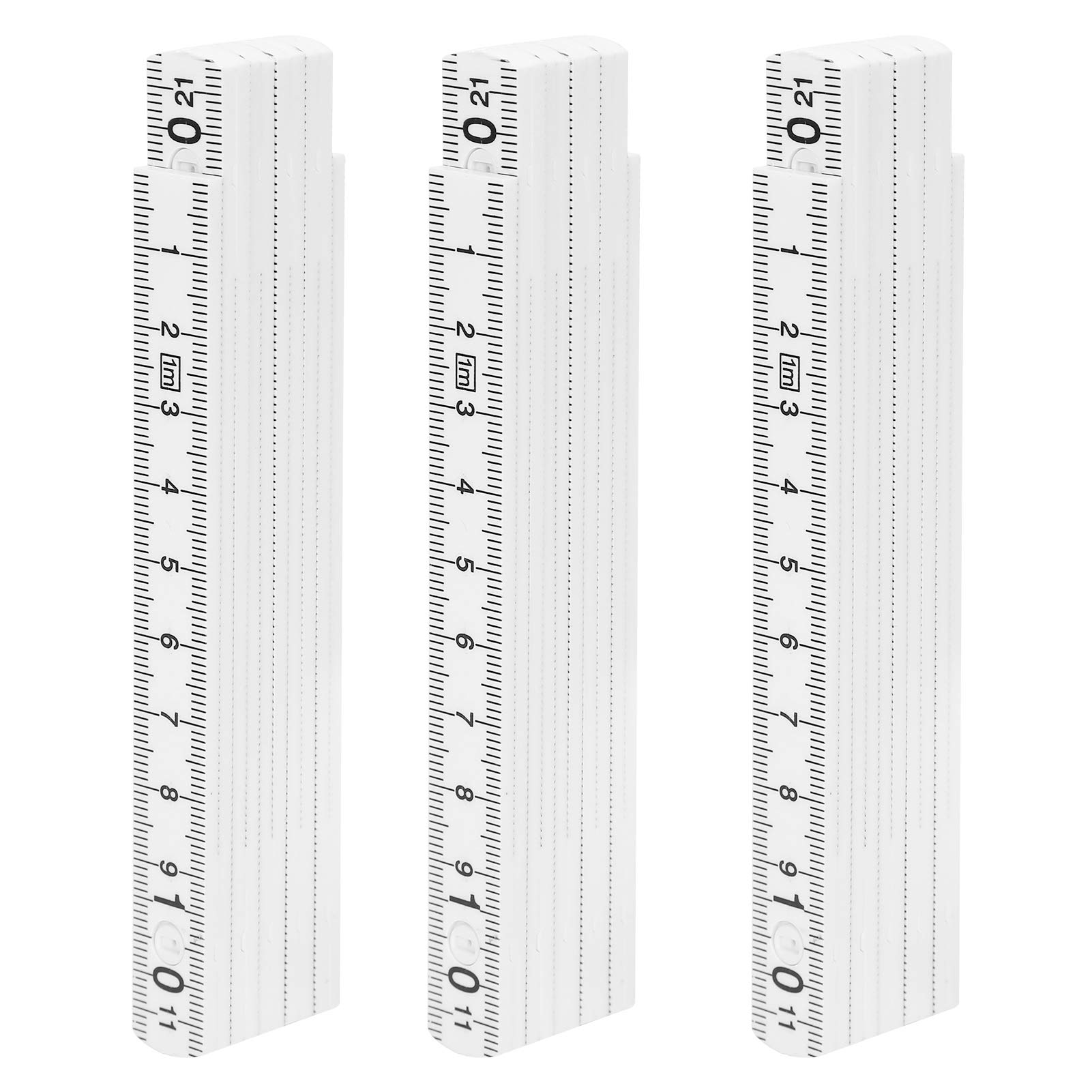 3Pcs Folding Ruler, 1m/3.3ft Measuring Folding Rule Metrics Measurements Lightweight Composite Construction Ruler for Carpentry Tile Laying