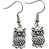 Owl Earrings - Charm Jewelry for Women, School Spirit Mascot Gift for Her