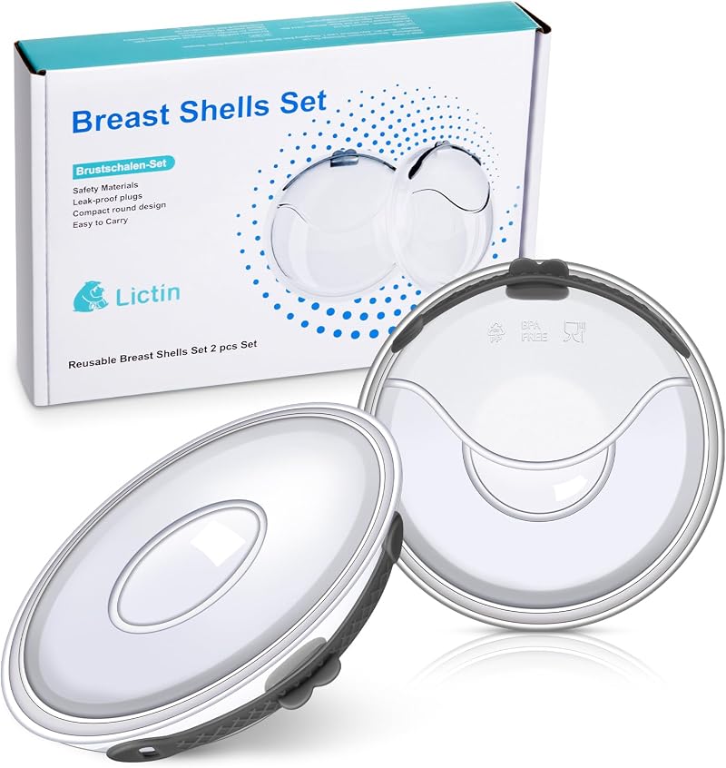 Lictin Breast Shells 2pcs Milk Collector 60ml Reusable Silicone Nursing Cup