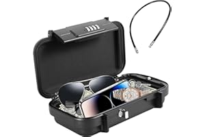 Travel Safe Portable Safe Box with 4 Digital Combination Waterproof Security Case Lock Case with Removable Wire Rope for Home