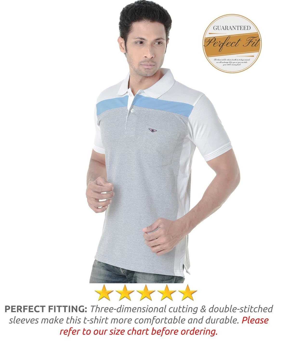 scatchite men's cotton half sleeve polo t-shirt