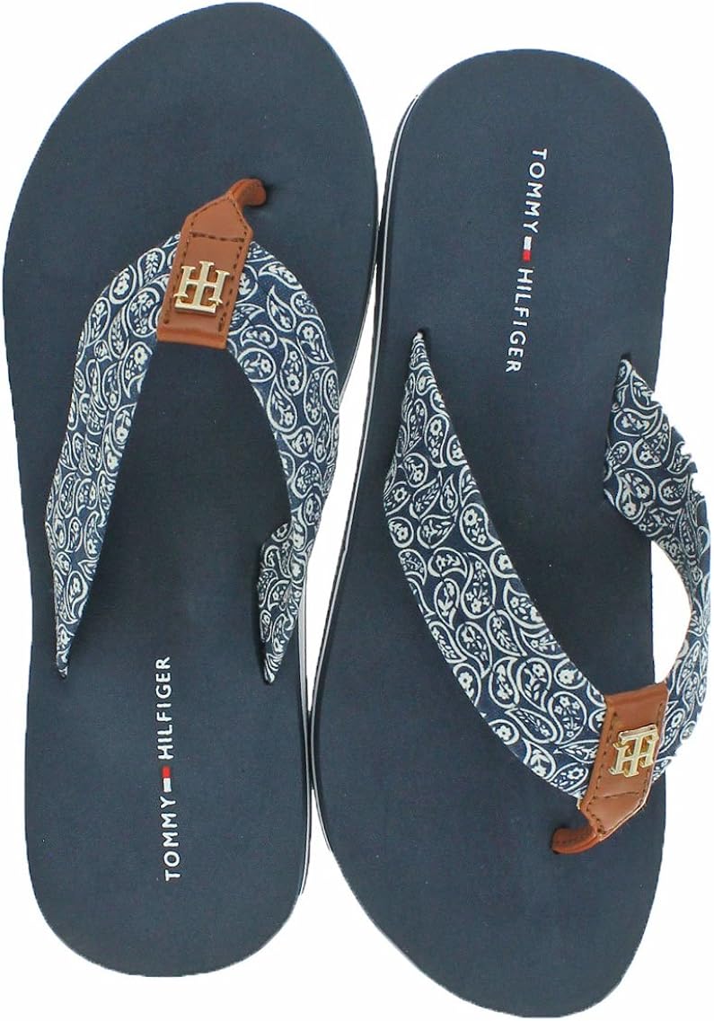 Amazon.com | Tommy Hilfiger Assorted Women's EVA Flip Flop Sandals Dark Blue Size 7 | Flip-Flops