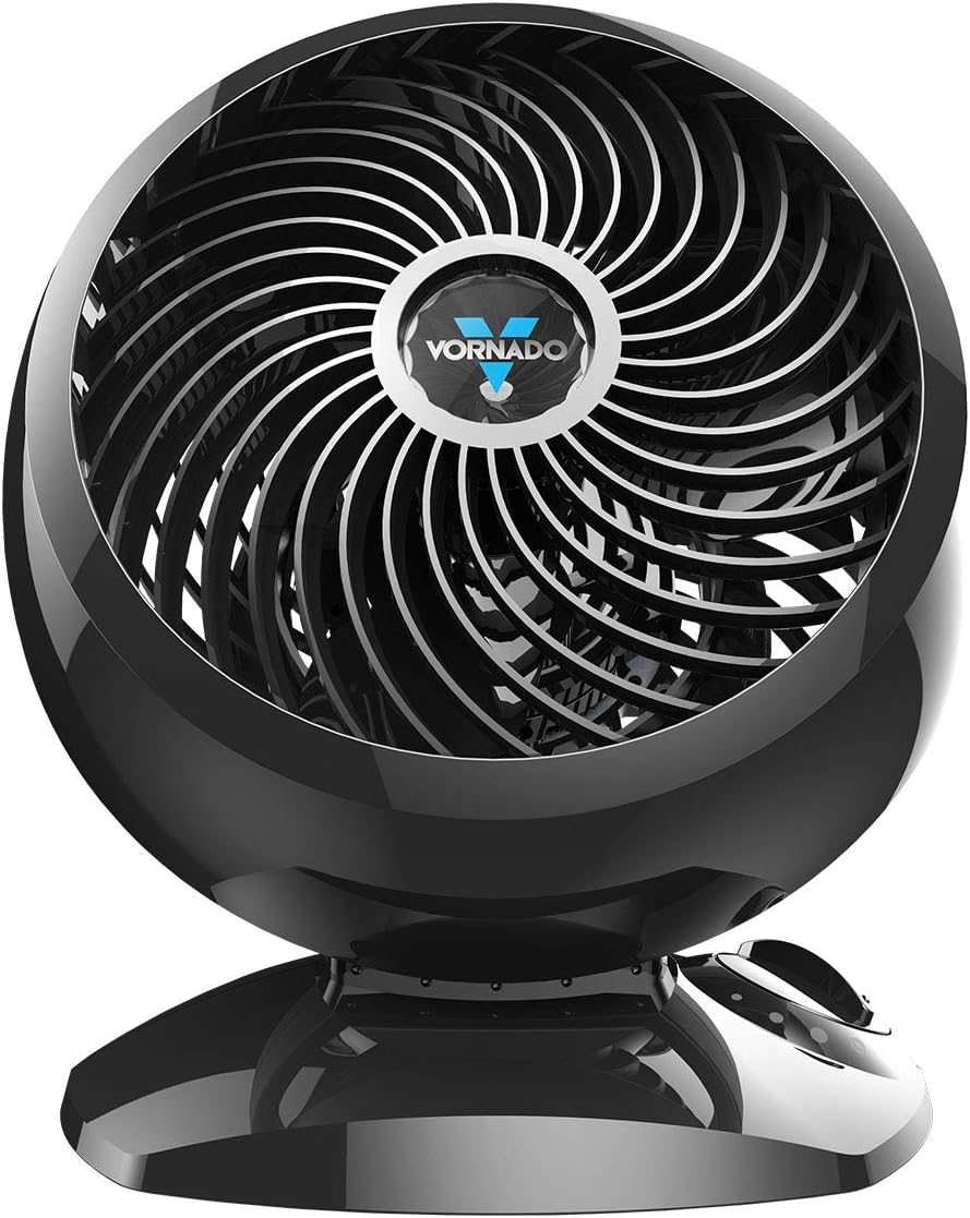 Vornado 5303 Small Whole Room Air Circulator Fan with Base-Mounted Controls, 3 Speed Settings, Multi-Directional Airflow, Removable Grill for Cleaning, Black: Home & Kitchen