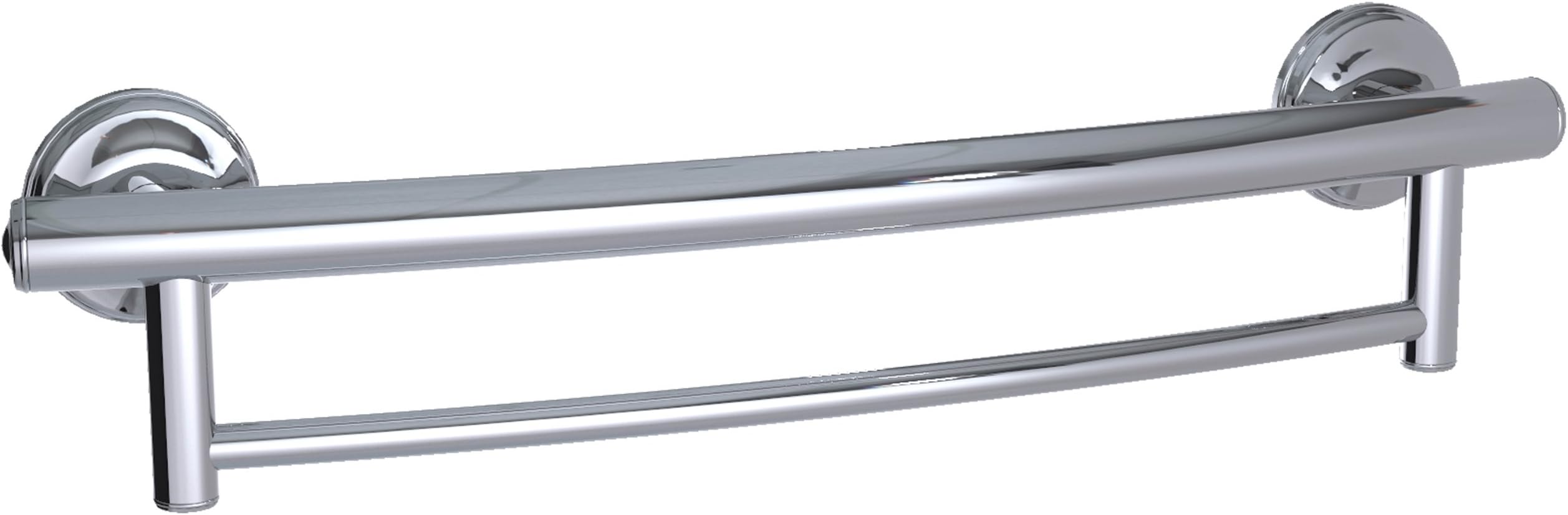 Grabcessories 61024 2-in-1 Grab Bar Towel Bar with Grips and Anchors, Chrome