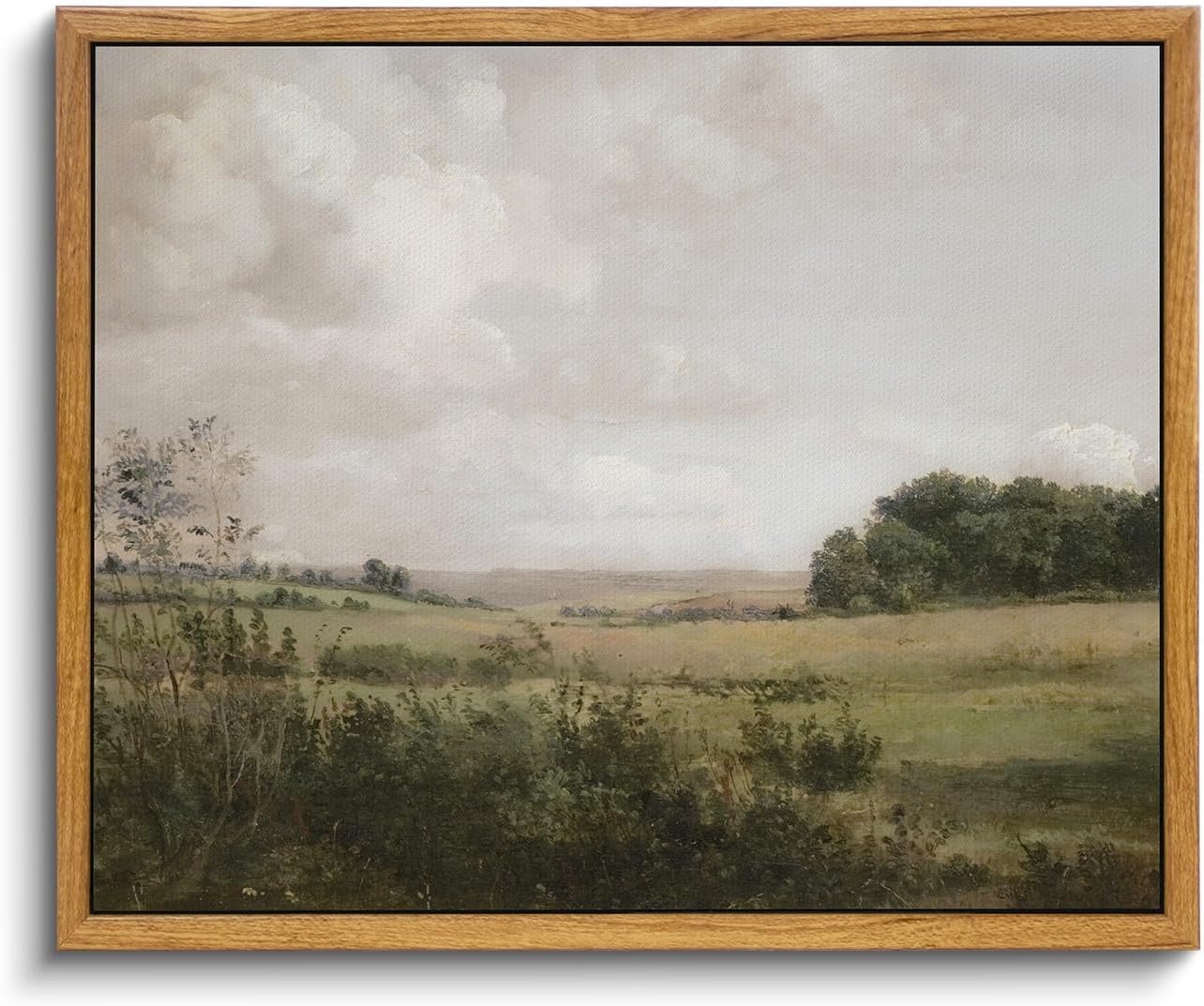 Wall Décor - VIYYIEA Framed Canvas Wall Art Room Decor, Vintage Landscape Wall Art Prints, Vast Grassland Rustic Farmhouse Wall Decor for Bedroom Bathroom Living Room 8