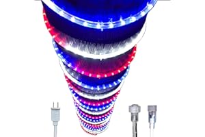 Russell Decor Patriotic Rope Lights Red White Blue for Independence Day 4th of July Memorial Day Veterans Day and Christmas Decoration (30 Feet)