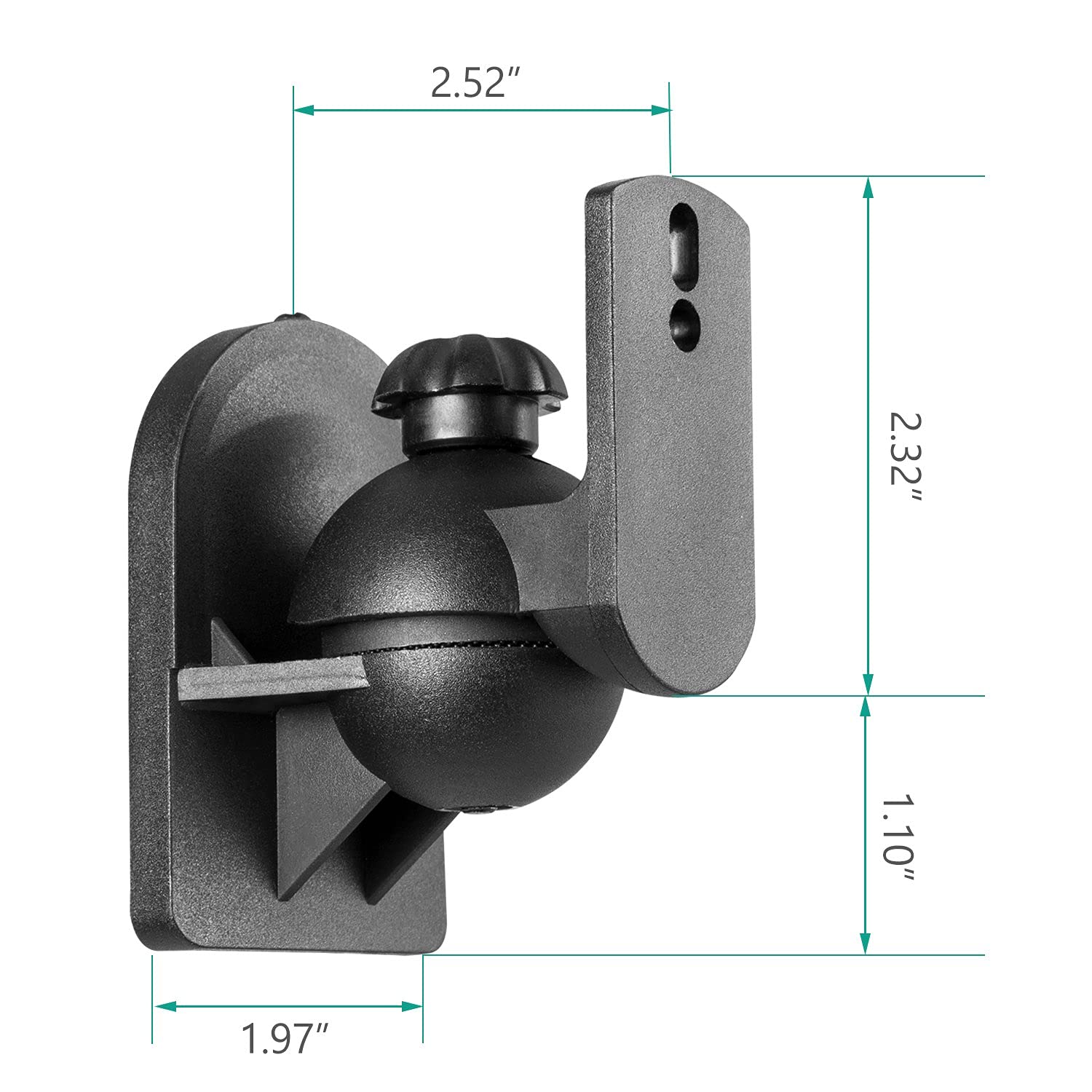 WALI Speaker Wall Mounts, Bookshelf Speaker Wall Mount Brackets, Surround Sound Speaker Mounts, Hold up to 7.7 lbs, (SWM402), 4 Pack, Black