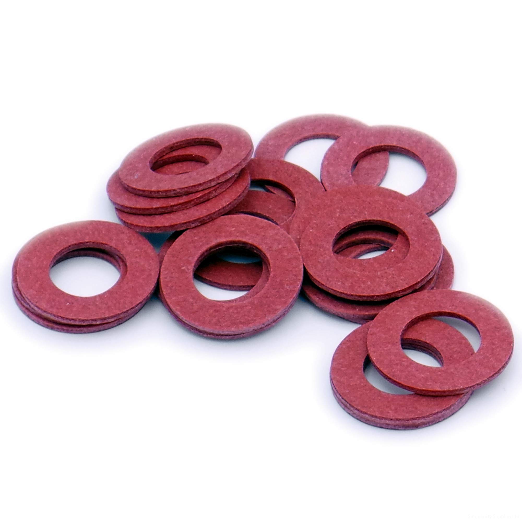 M4 (4mm) Flat Washer - Fibre (Red) (Pack of 20)