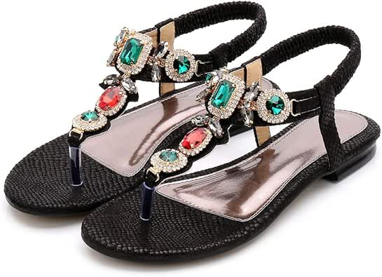 women's jeweled flat sandals