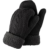 CZBRO Women's Winter Gloves, Winter Warm Mittens Thick Knitted Gloves Mittens Warm Soft Lining Cold Weather Accessories Gifts