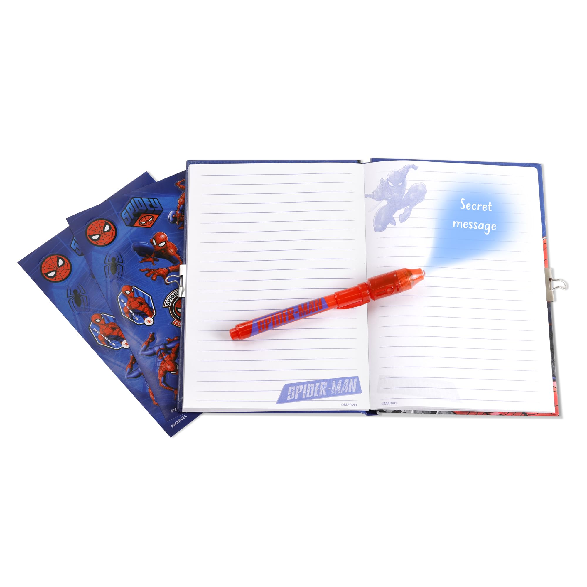Disney Spider-Man Kids Magic Pen and Secret Diary Notebook Stationery Gift Set