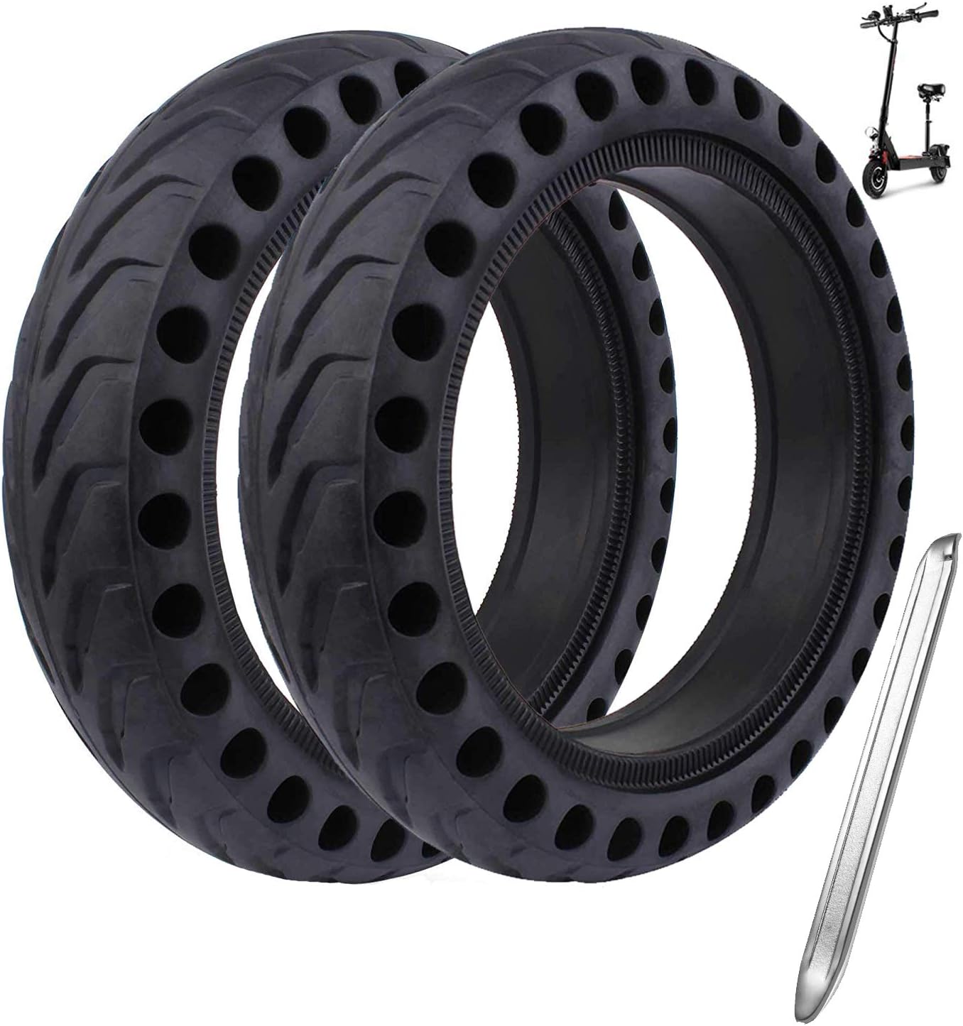 Hito Rubber Damping Solid Tire 8.5 Inch Front/Rear Tire Wheel Replacement for Xiaomi M365/M365 PRO Electric Scooter