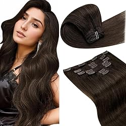 LaaVoo Clip in Hair Extensions Real Human Hair