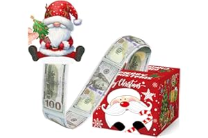 GYGOT Christmas Money Pull Box with 100Pcs Transparent Bags - DIY Christmas Surprise Gift Boxes for Kids & Adults