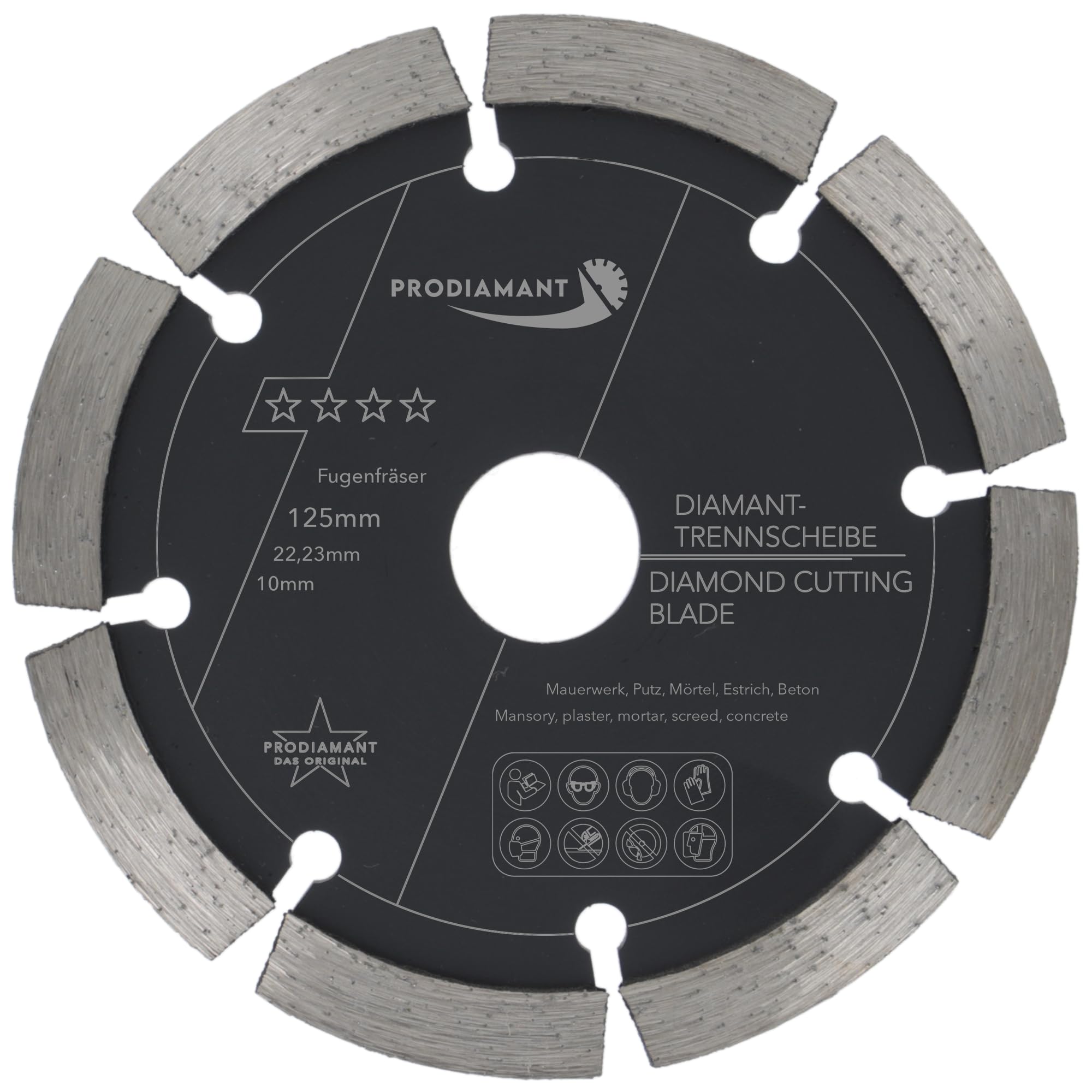 PRODIAMANT Joint cutter ø 5 inch 125 mm width 10mm for mortar concrete masonry and plaster 10mm diamond segment professional quality
