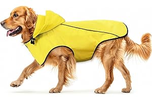 Dog Raincoat,Waterproof Hooded Slicker Poncho,Dog Reflective Safety Dog Rain Jacket,Dog Rain Coat Windproof Snowproof Dog Rai