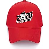 2026 World Cup Soccer Cap for Men Women - Adjustable Football Fan Baseball Hat (red)