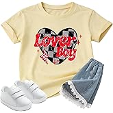 Valentines Shirts for Kids Valentines Day Shirt Toddler Boy Girls Love Heart Shirts Cute Outfit Tees Gifts 3-8 Years