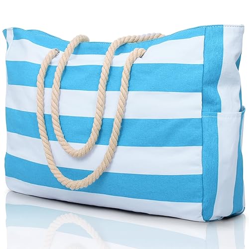 Becokan Beach Bags for Women Large Waterproof Beach Tote Bag Zipper Beach  Bags Waterproof Sandproof Swim Pool Bag Large Tote in Kuwait Whizz Travel 
